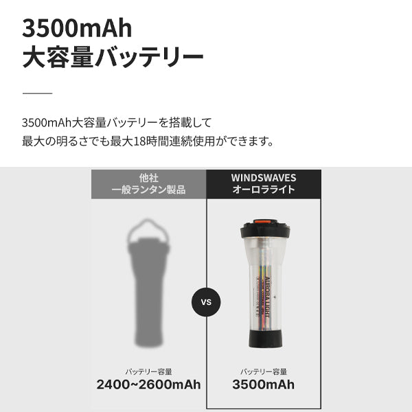 windswaves オーロラライト ランタン 充電式